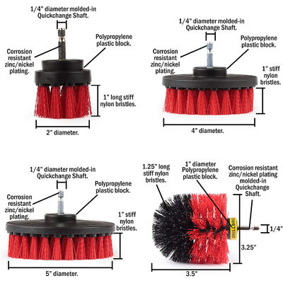 Drill Brush Set Attachment Kit Pack Of 4 All Purpose Power Scrubber Cleaning Set
